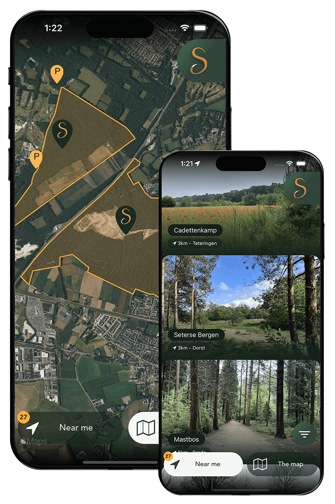 Previews of the app Snufl displayed on two phones