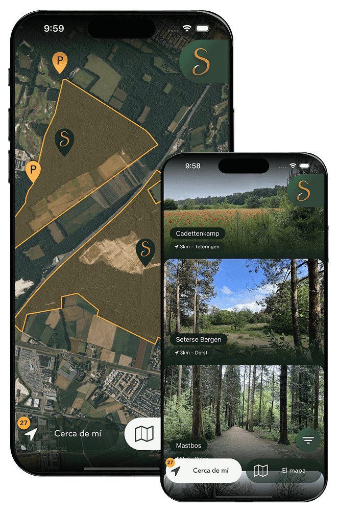 Vistas previas de la app Snufl mostradas en dos teléfonos